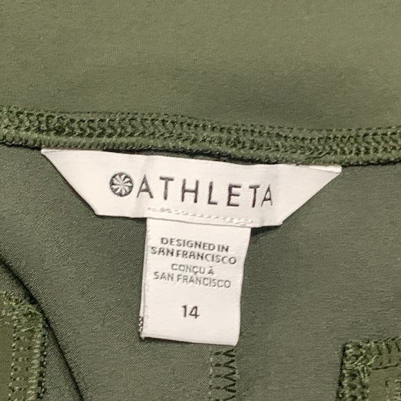 ATHLETA Endless Highrise Pants Athleisure Trousers Women's Olive Green Size 14 - Picture 9 of 16